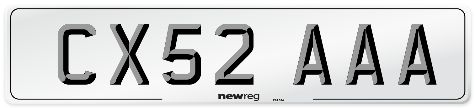 CX52 AAA Number Plate from New Reg